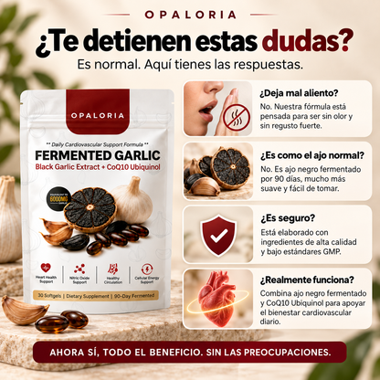 Ajo Negro Fermentado + CoQ10 Ubiquinol- Apoyo diario para tu corazón y tu energía