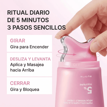Crema Antiarrugas con Colágeno de Opaloria con Gua Sha