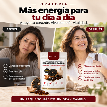 Ajo Negro Fermentado + CoQ10 Ubiquinol- Apoyo diario para tu corazón y tu energía