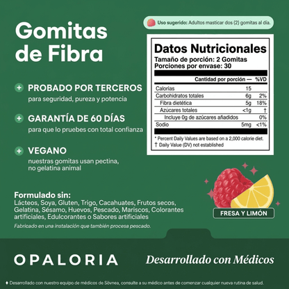 Gomitas de Fibra Prebiótica Digestiva de Opaloria