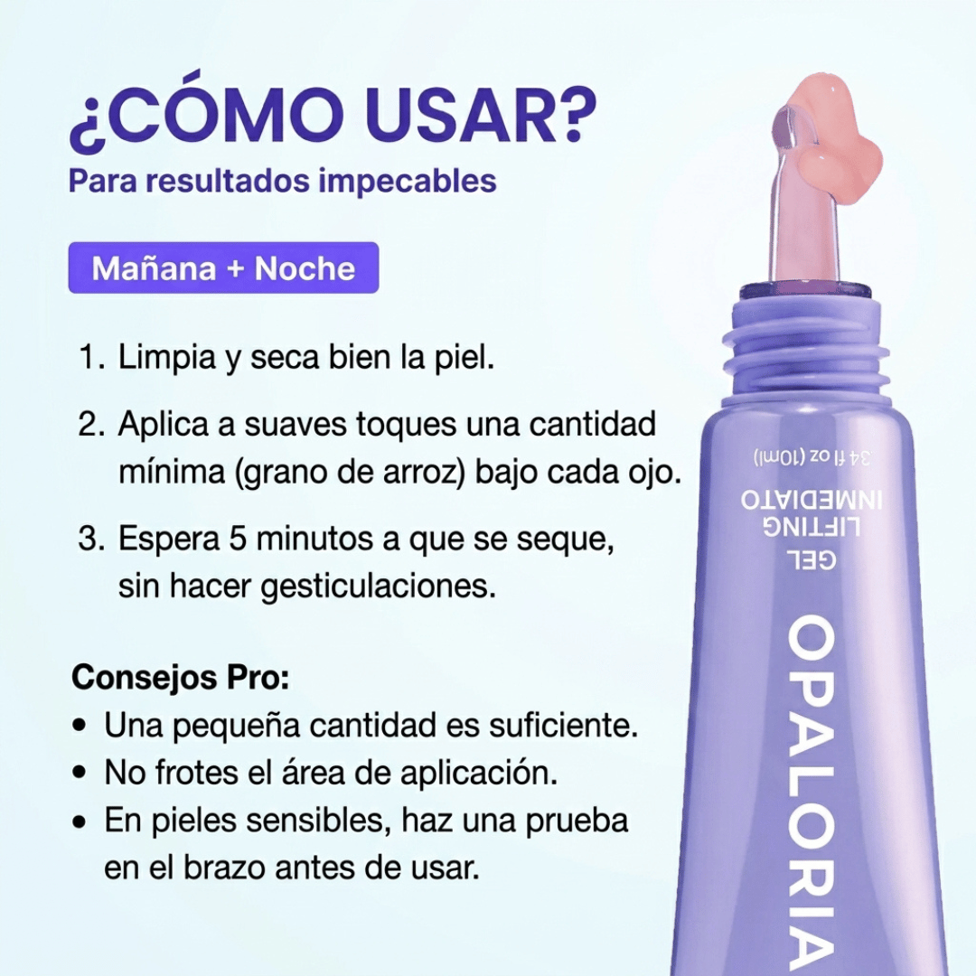 Gel contorno de ojos con efecto lifting instantáneo de Opaloria