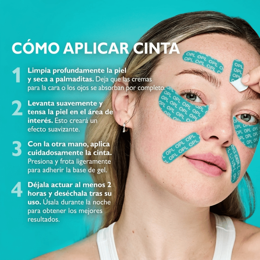 Cinta Adhesiva Facial Para Ojos con Infusión de Péptidos