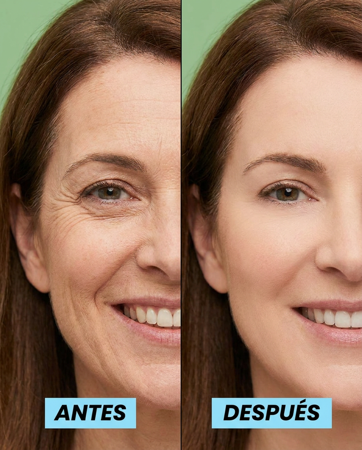 Clienta con piel luminosa usando Opaloria Collagen
